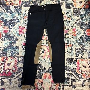 Black Vintage Patch Tailored Sportsman Breeches